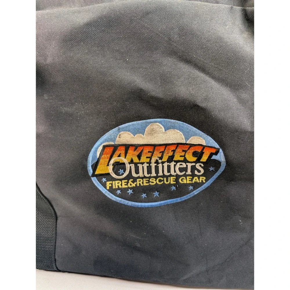 Lakeeffect Outfitters Fire & Rescue Gear Bag Black Heavy Duty Canvas Duffel Larg